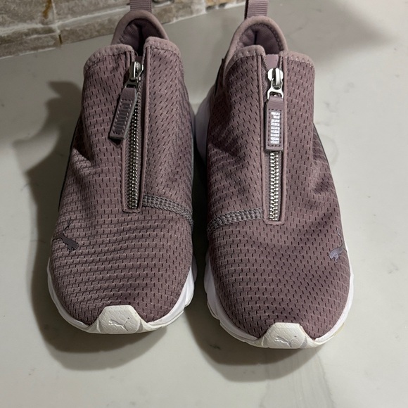 Puma Women's Mauve and White Slip-On Sneakers - Picture 3 of 5